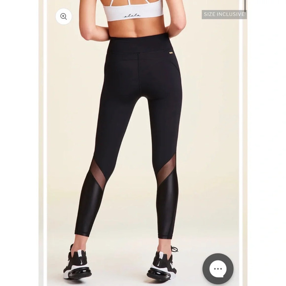 NWT $110 Alala Heroine Tight Leggings - Cropped High Waisted Pants Black Liquid - Picture 4 of 12